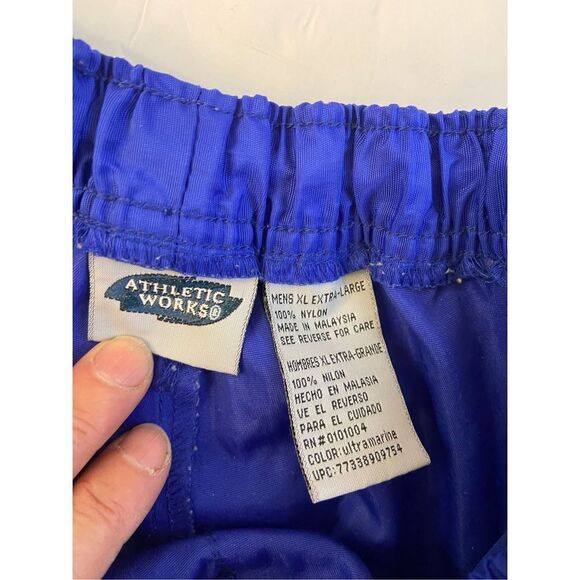Athletic Works Xl nylon pants zipper pockets Biker Hunting Fishing Blue #0101004 - Picture 2 of 5